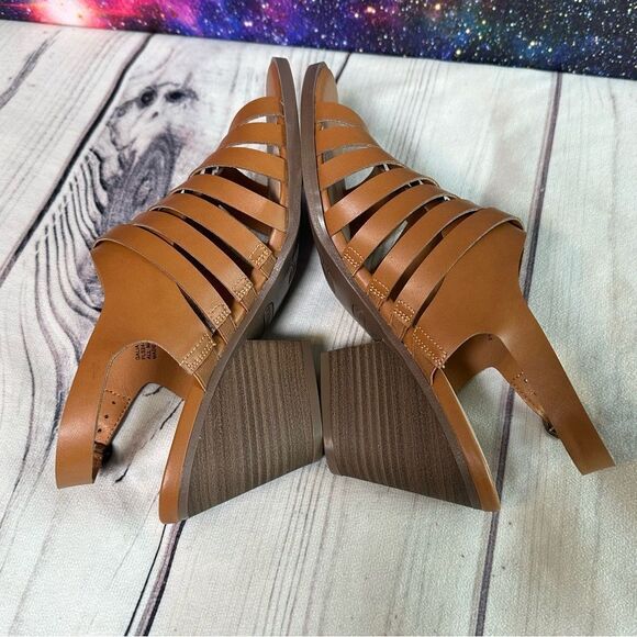Frye and Co Sandals Womens Sz 11 Brown Galia Block Heel Vegan Leather Shoes - Picture 3 of 9